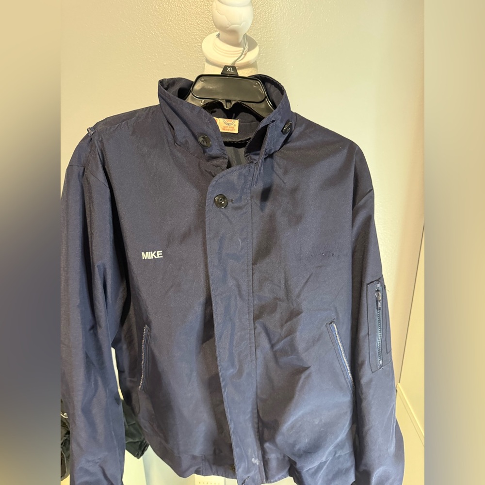 Unitog Navy Windbreaker Jacket for Men Name MIKE embroidered on jacket